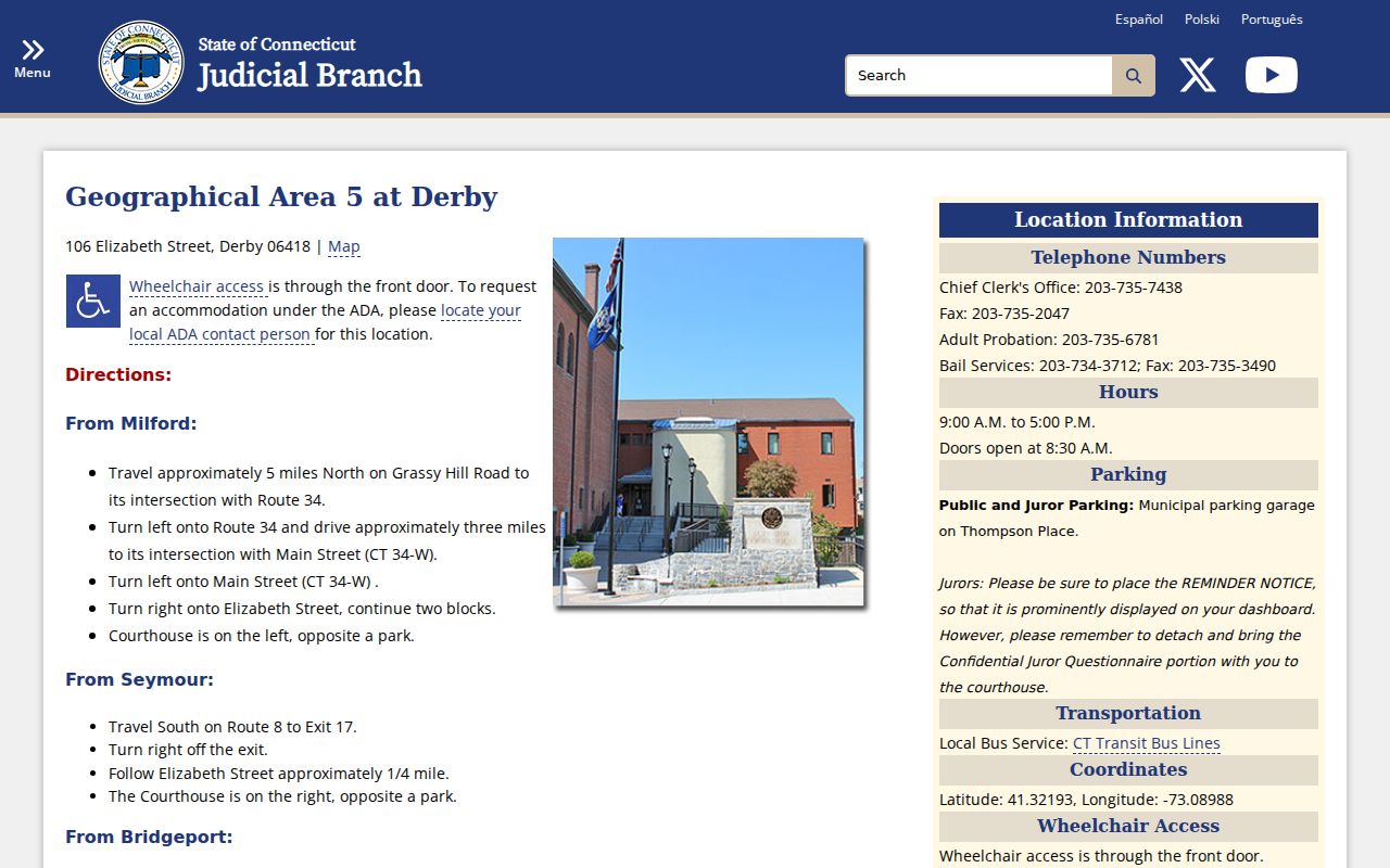 Meriden G.A. 7 criminal court records location